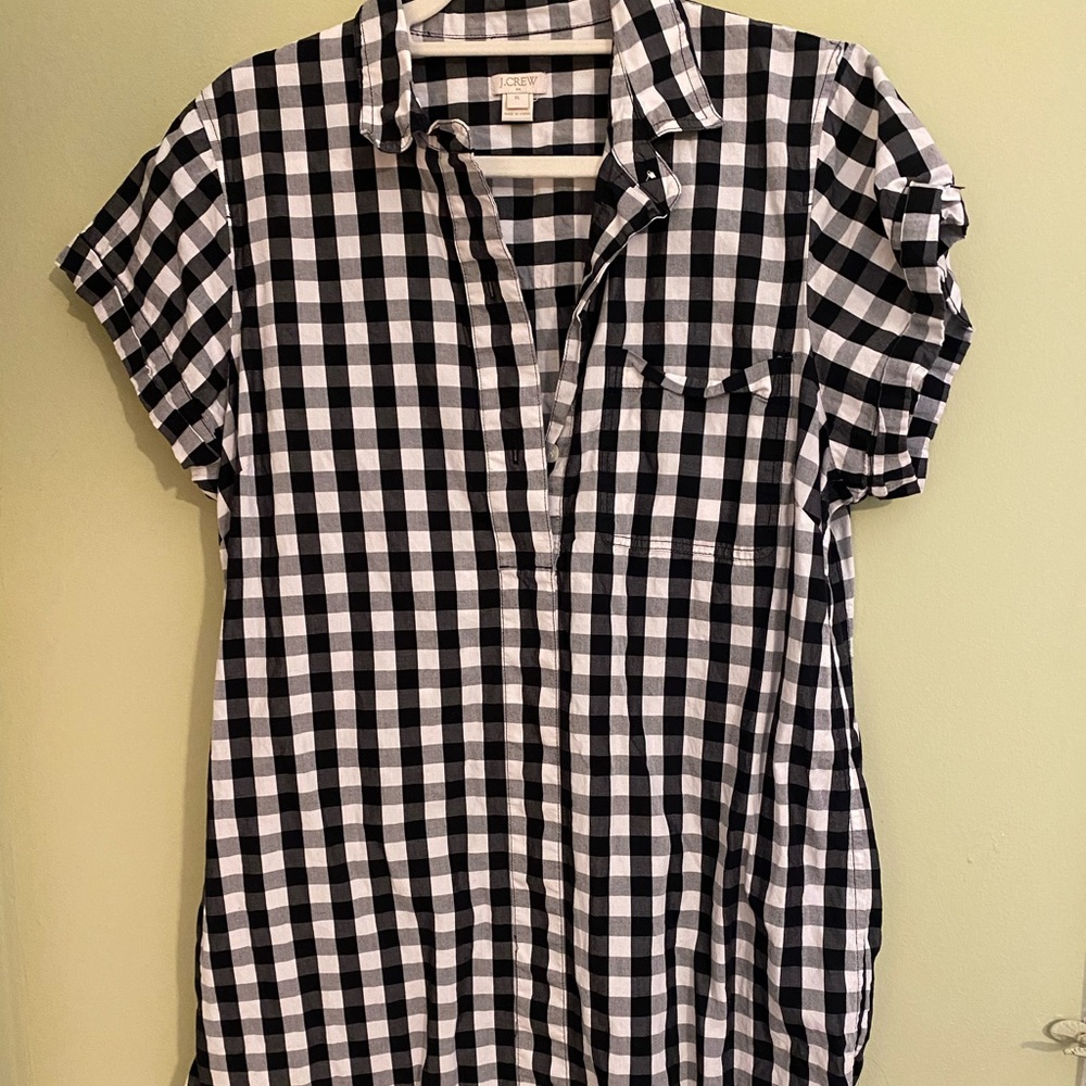 JCrew gingham shirt dress